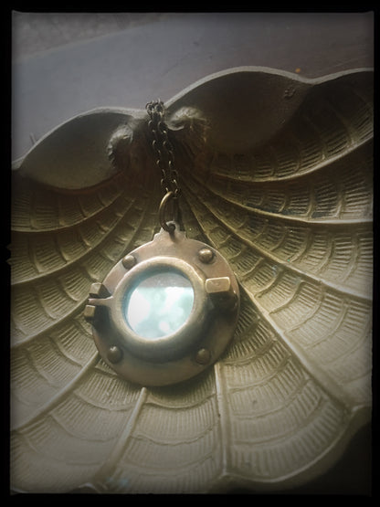 Porthole - Antiqued Brass Necklace