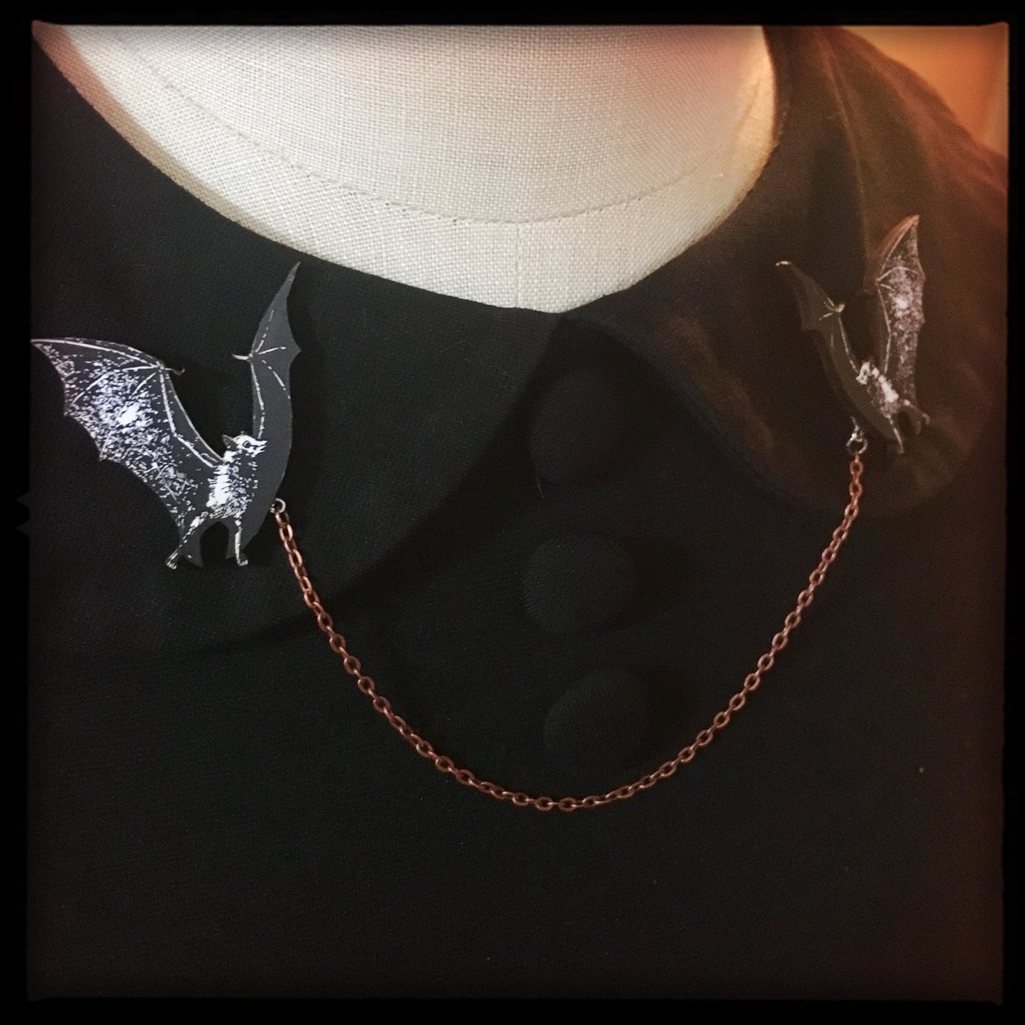 Bat Collar-Sweater Pin Set