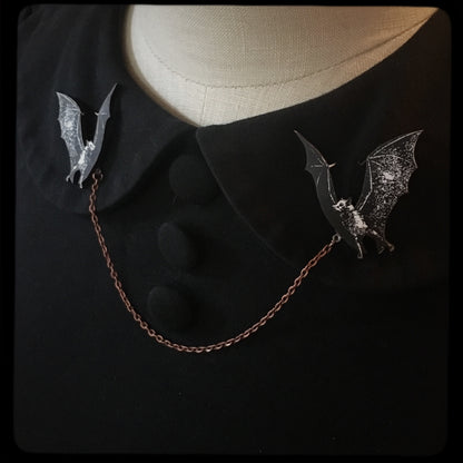 Bat Collar-Sweater Pin Set