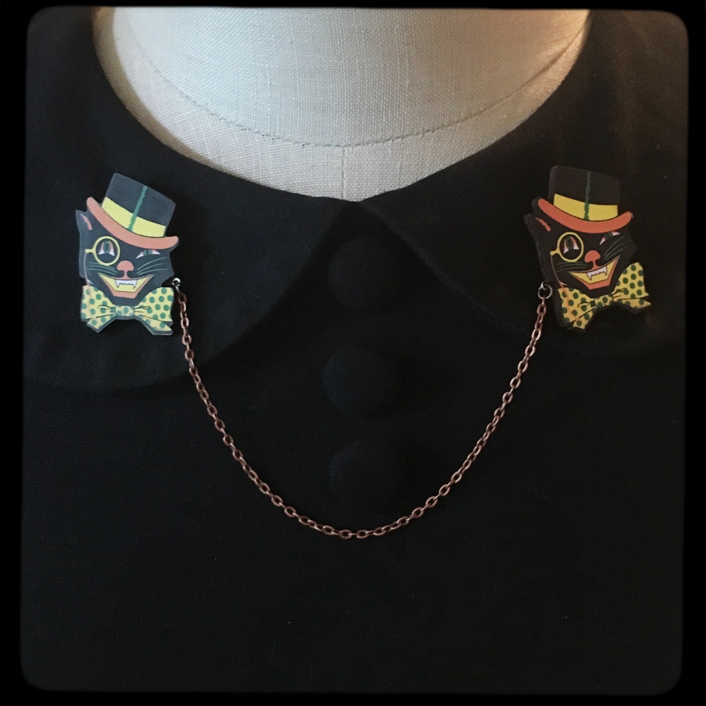 Halloween Cat Collar - Sweater Pin Set