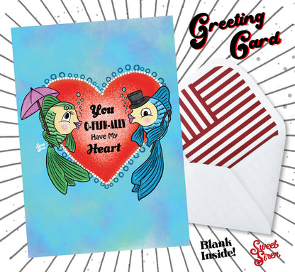 O-Fish-Ally Have my Heart - Dapper Fish - Greeting Card