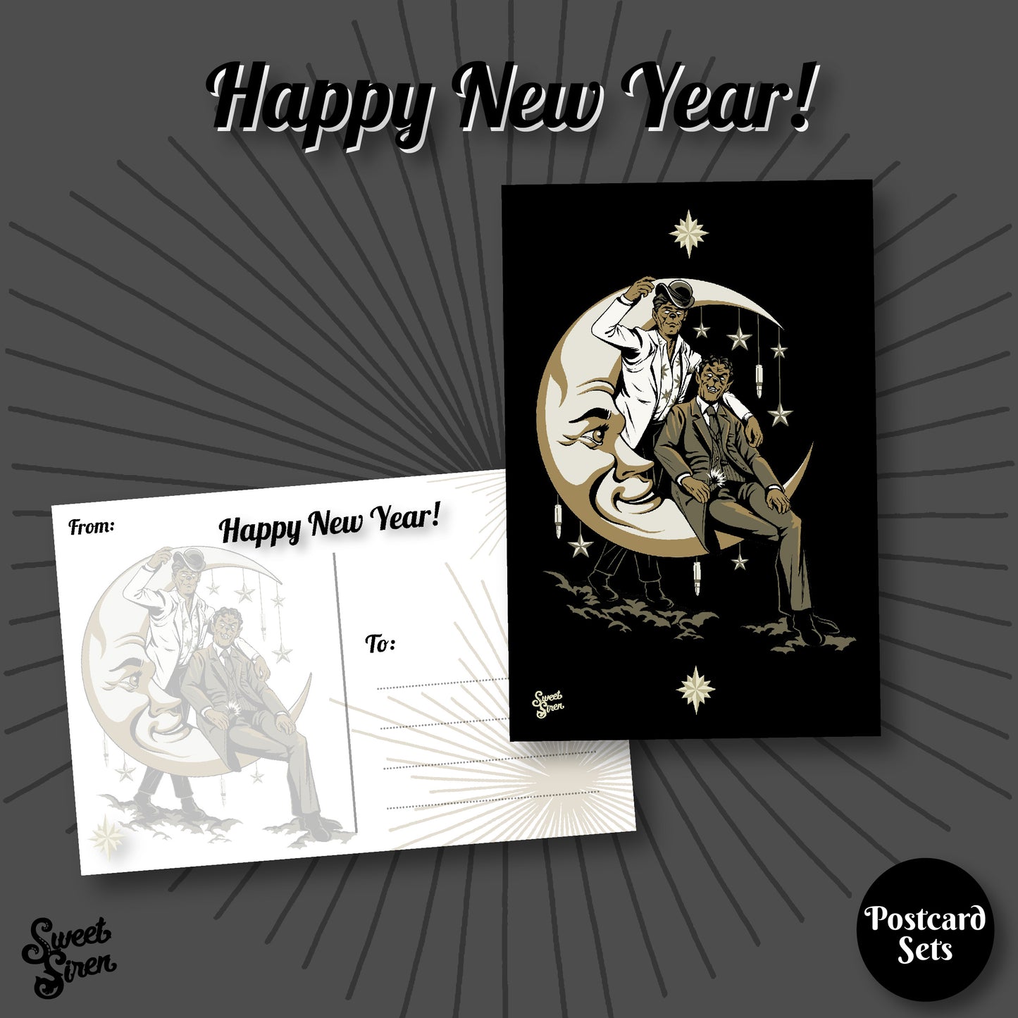 Queens of the Night - Werewolf Postcard MULTI DESIGN SET of 4
