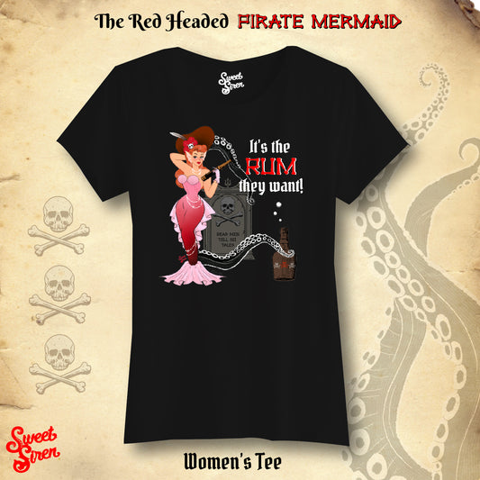 Red Headed Pirate Mermaid - Women's Tee
