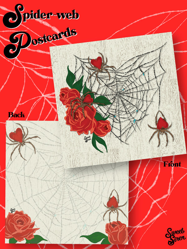 Valentine's Spider Web - Postcard Card