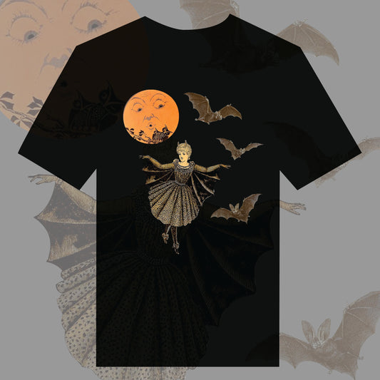 Victorian Bat Wings in the Moonlight - Unisex Tee