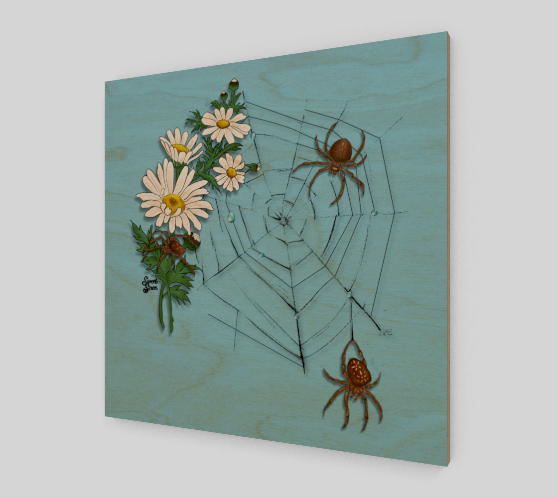 Daisy Spider Web - Wooden Art Print