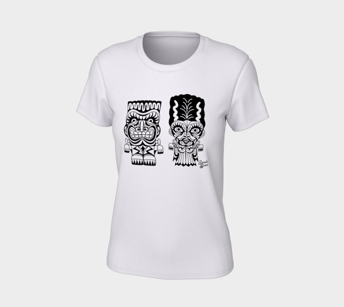 Franky & Bride Tiki Monsters - Black ink - Womens tee