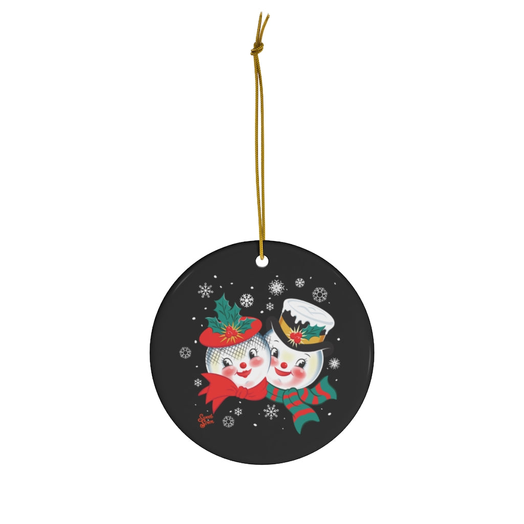 Snowed In - Ceramic Ornament - Black Night