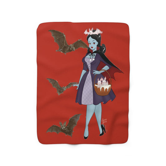 Vampire Bat Babe - Sherpa Fleece Blanket
