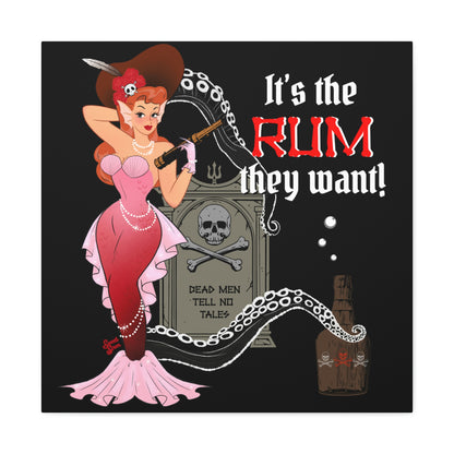 Red Headed Pirate Mermaid - Canvas Print