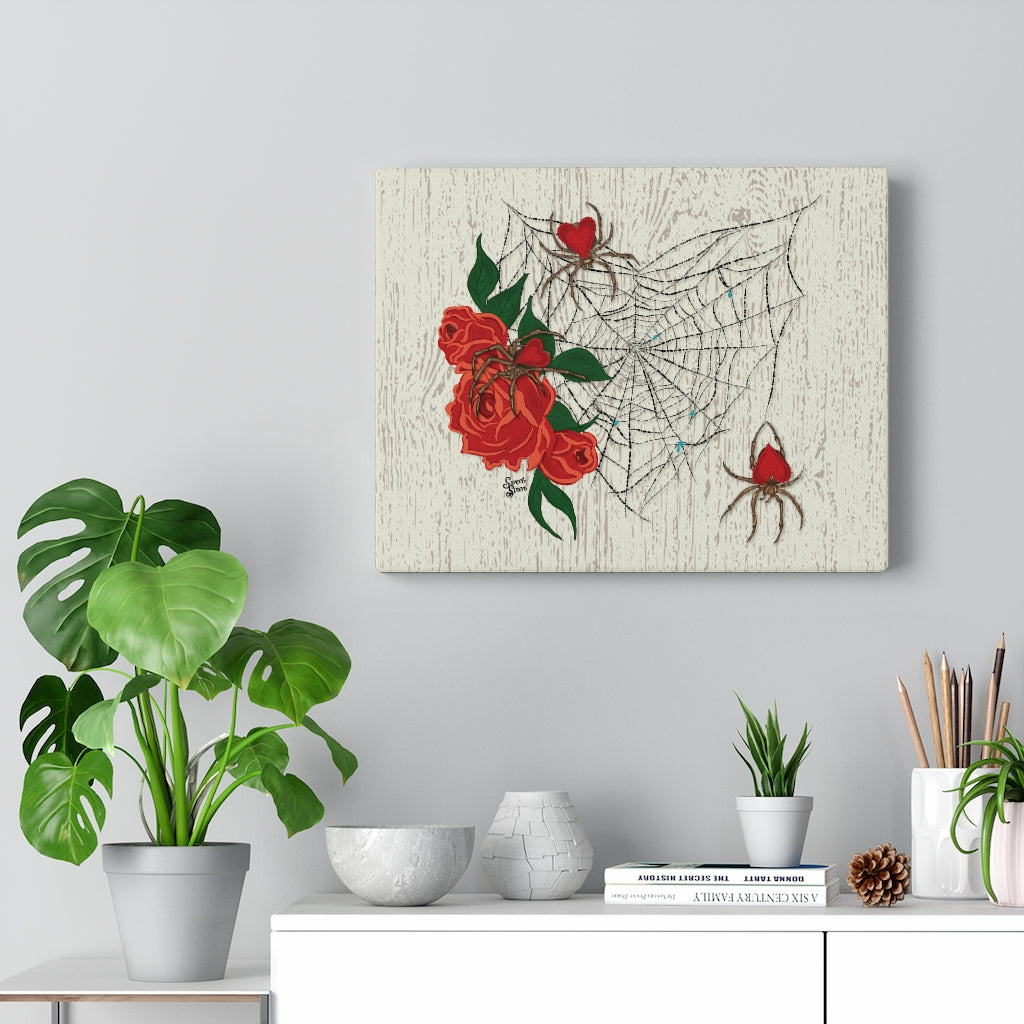 Valentine's Spider Web -  Canvas Print