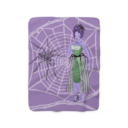 Spider Web Babe - Sherpa Fleece Blanket
