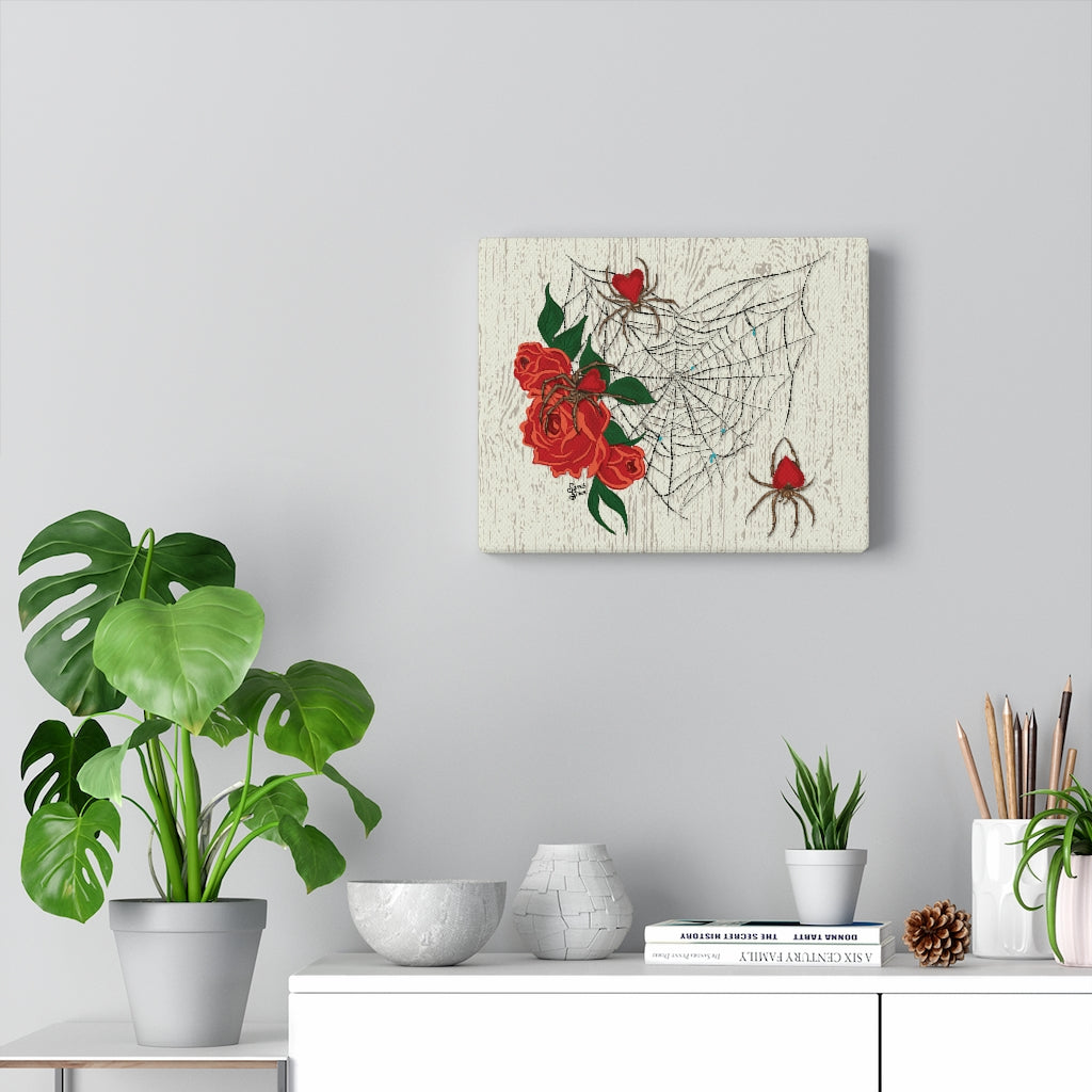 Valentine's Spider Web -  Canvas Print