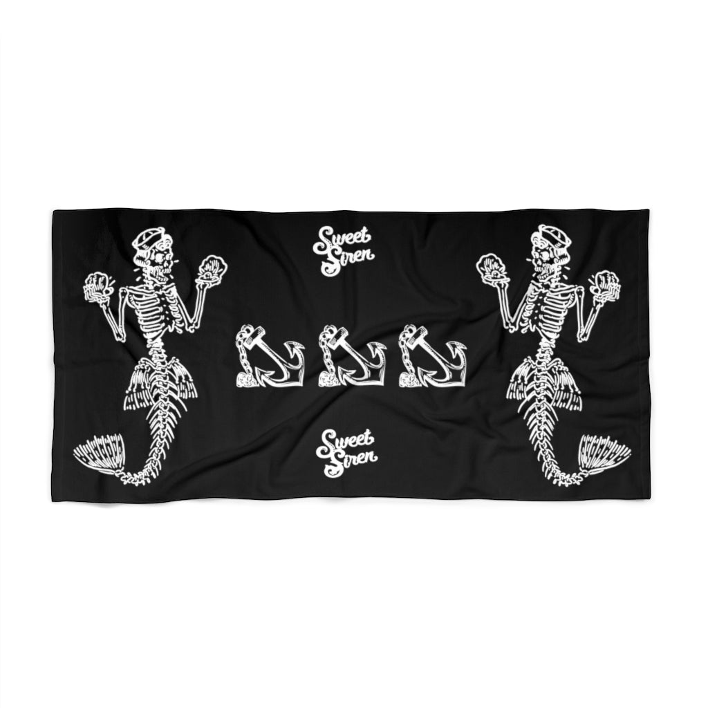 Skeleton Mermaid - Beach Towel