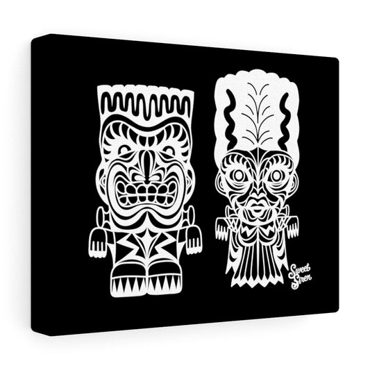 Franky & Bride Tiki Monsters - Canvas 10"x 8"