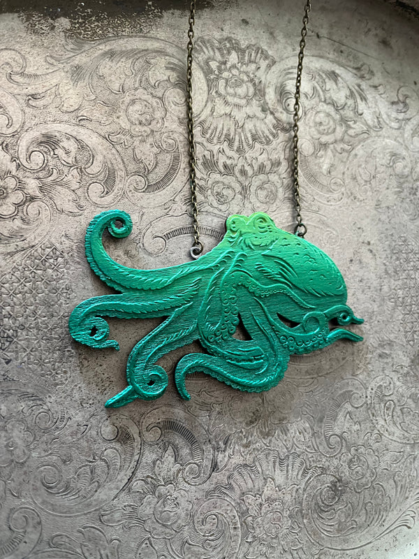 Octopus Necklace - Lagoon Green - SPECIAL EDITION – PURPLE