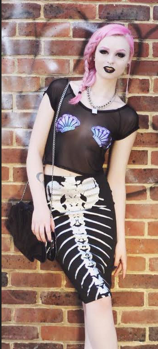 Skeleton Mermaid - Iron Fist Pencil Skirt - SALE!