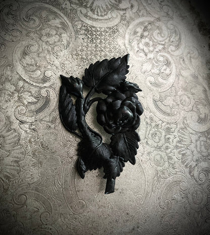 Black Gothic Desert Rose Lapel Pin