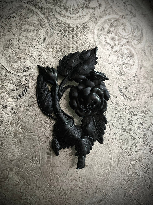 Black Gothic Desert Rose Lapel Pin
