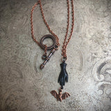 Victorian Hand Bat Necklace - Copper