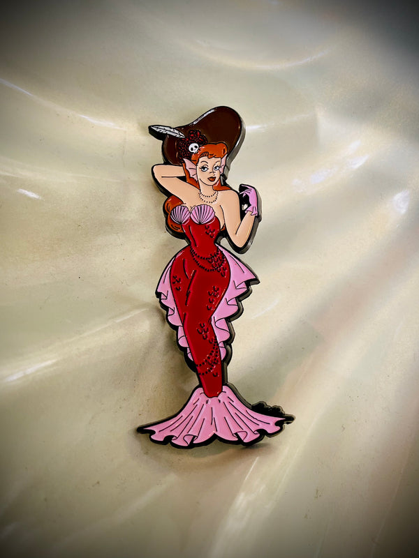 Red Headed Pirate Mermaid - Pin