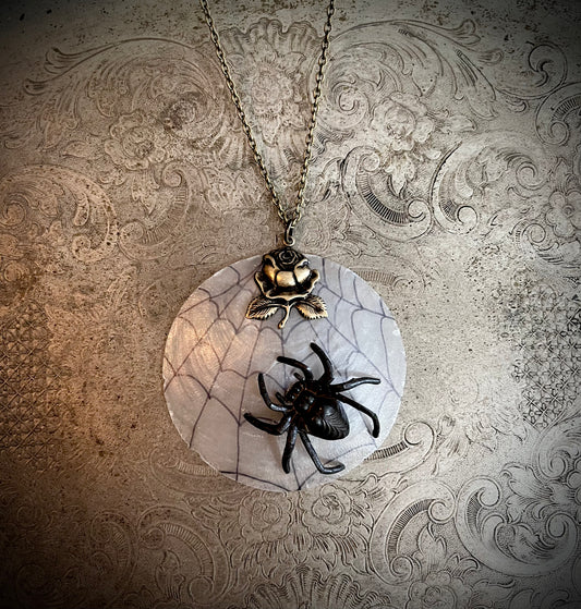 Spider & Web Shell Necklace
